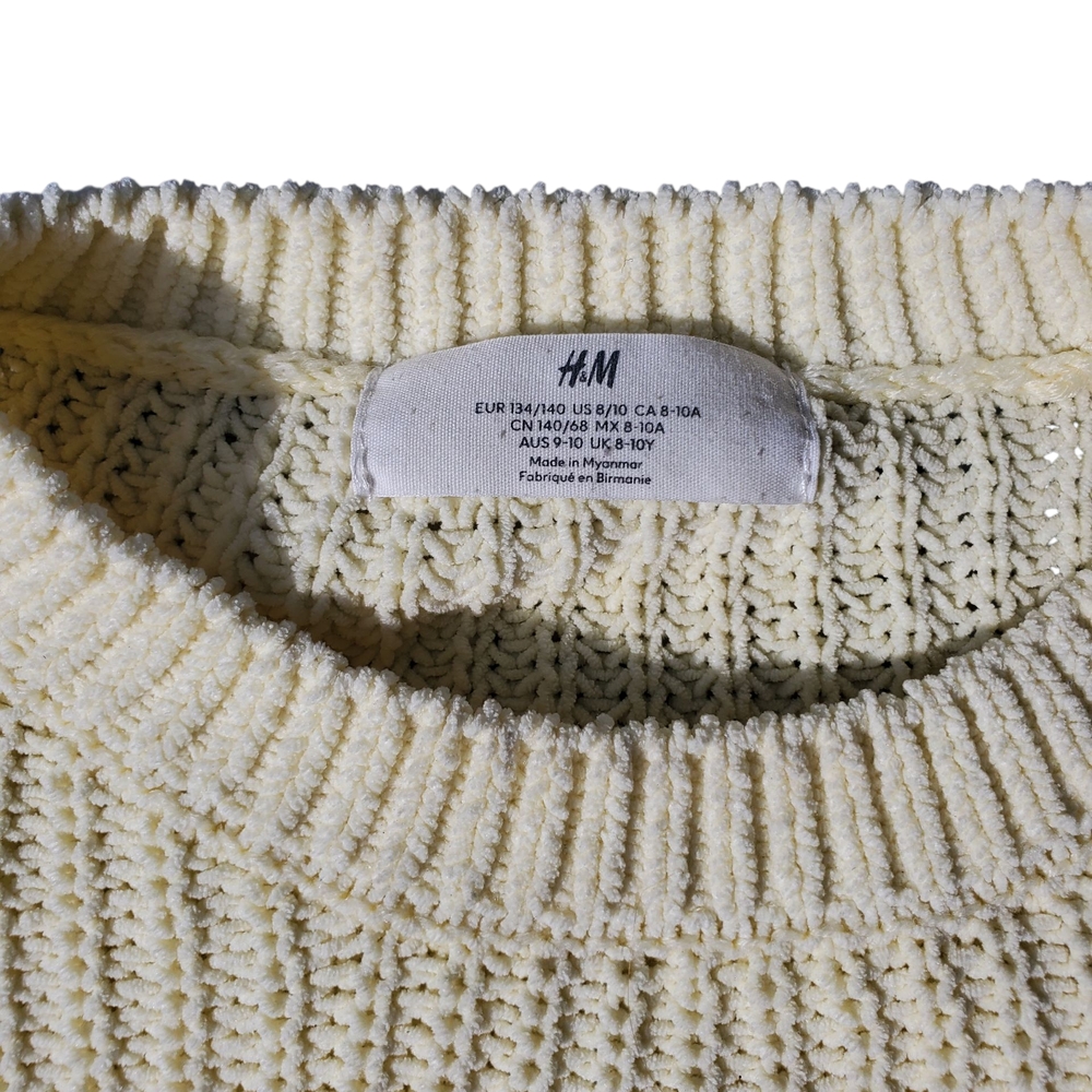 H&M Women's Light Yellow Crew Neck Sweater